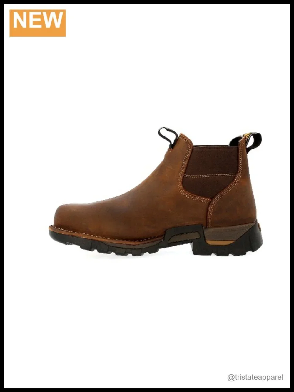 Waterproof Leather Chelsea Work Boots Steel Toe Pull-On